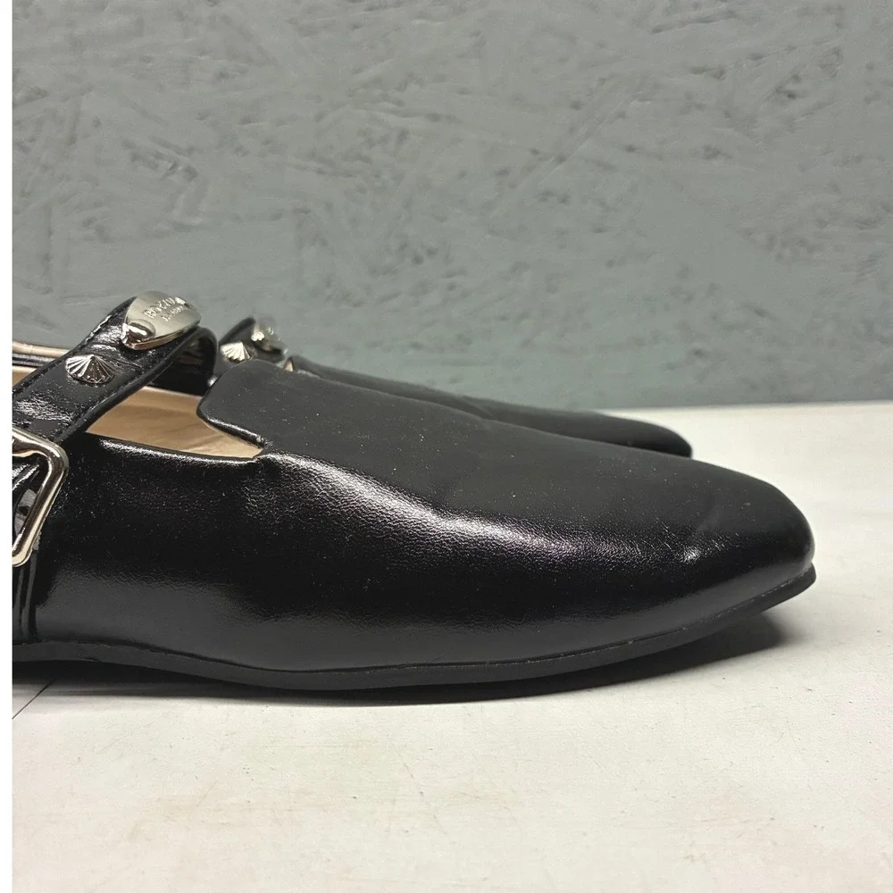 Boevdu Aainilyo Square Toe Studded Mary Jane Loafers Flats Womens 10 Black Strap